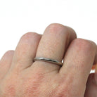 Vintage Wedding Band - Estate 14k White Gold Milgrain Eternity Designs Ring - Men's Unisex Size 7 1/2 Stacking Stylecrest Plain Fine Jewelry