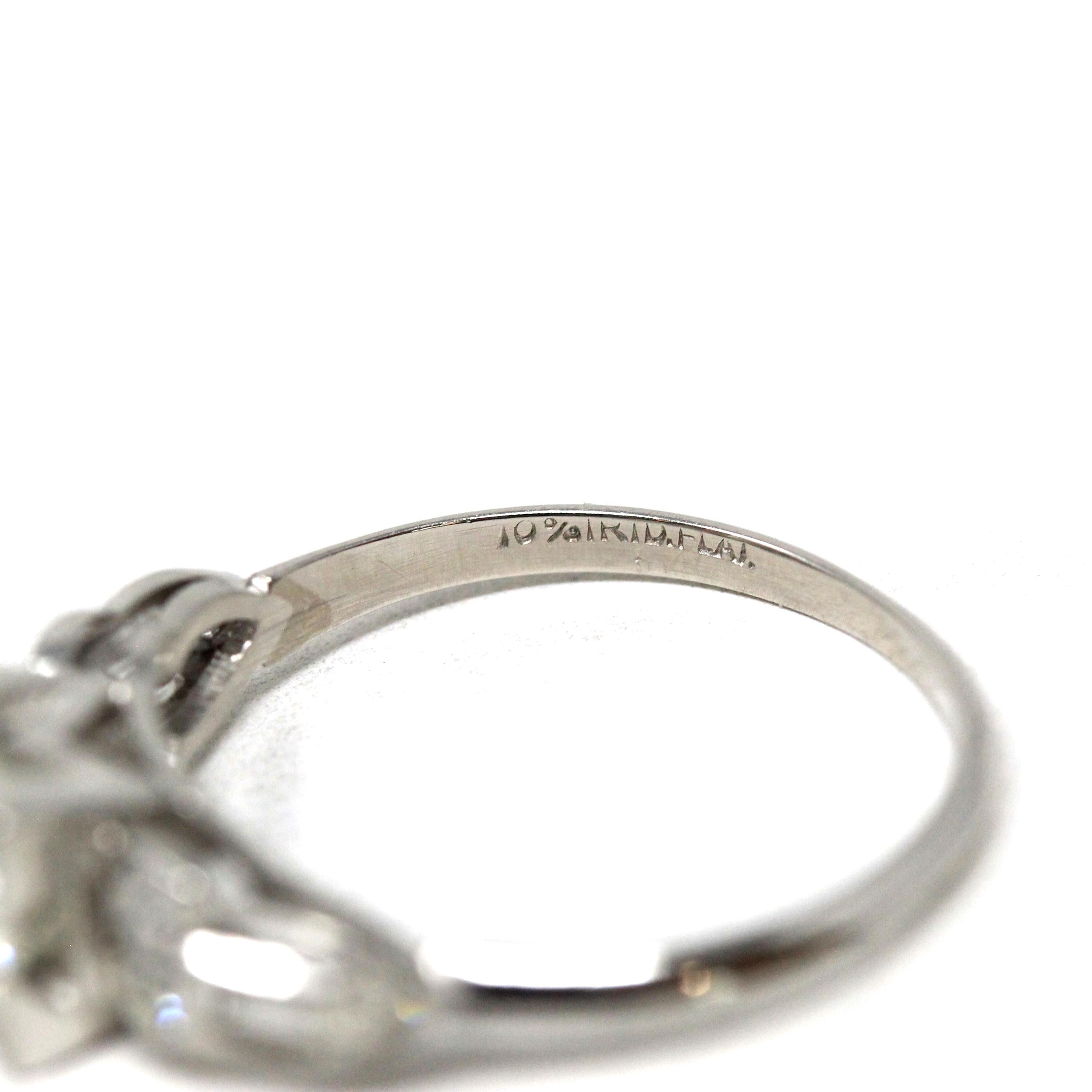 Art Deco Engagement Ring - Vintage Platinum 1.25 CTW Natural Diamonds - Circa 1930s Era Handmade Geometric Size 7 Fine Bridal Report Jewelry
