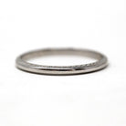 Antique Wedding Band - Art Deco Era 18k White Gold Eternity Wheat Design Ring - Vintage Circa 1920s Size 5 1/2 Wedding Bridal Fine Jewelry