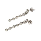Diamond Drop Earrings - Platinum 2.60 CTW Natural Antique Old European Cut Gemstones Pierced Post - Modern Era Swinging Dangle Fine Jewelry
