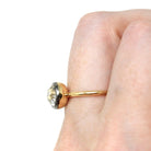 Antique 2.12 CT Old Mine Cut Diamond Engagement Ring - 18k Yellow Gold Blackened Platinum Bezel Two Tone Solitaire - Size 5 3/4 Fine Jewelry