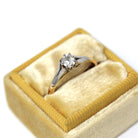 Old Mine Cut Diamond Ring - Antique 18k Yellow Gold & Platinum Natural .25 CT Solitaire - Edwardian Era Size 5 1/2 Fine Engagement Jewelry