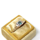 Natural Alexandrite Ring - Mid Century 14k Yellow & 18k White Gold Two Tone Engagement Solitaire - Circa 1940s Era Size 7 3/4 Fine Jewelry