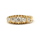 Antique Diamond Band - Edwardian 18k Yellow Gold Natural .86 CTW Ring - Circa Early 1900s Chester England Size 6 3/4 Fine Bridal Jewelry