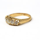 Antique Diamond Band - Edwardian 18k Yellow Gold Natural .86 CTW Ring - Circa Early 1900s Chester England Size 6 3/4 Fine Bridal Jewelry