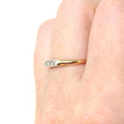 Mid Century Diamond Band - Vintage 14k Yellow Gold & Platinum Channel Set Gem Ring - Circa 1940s Era Size 6 1/2 Fine Wedding Bridal Jewelry