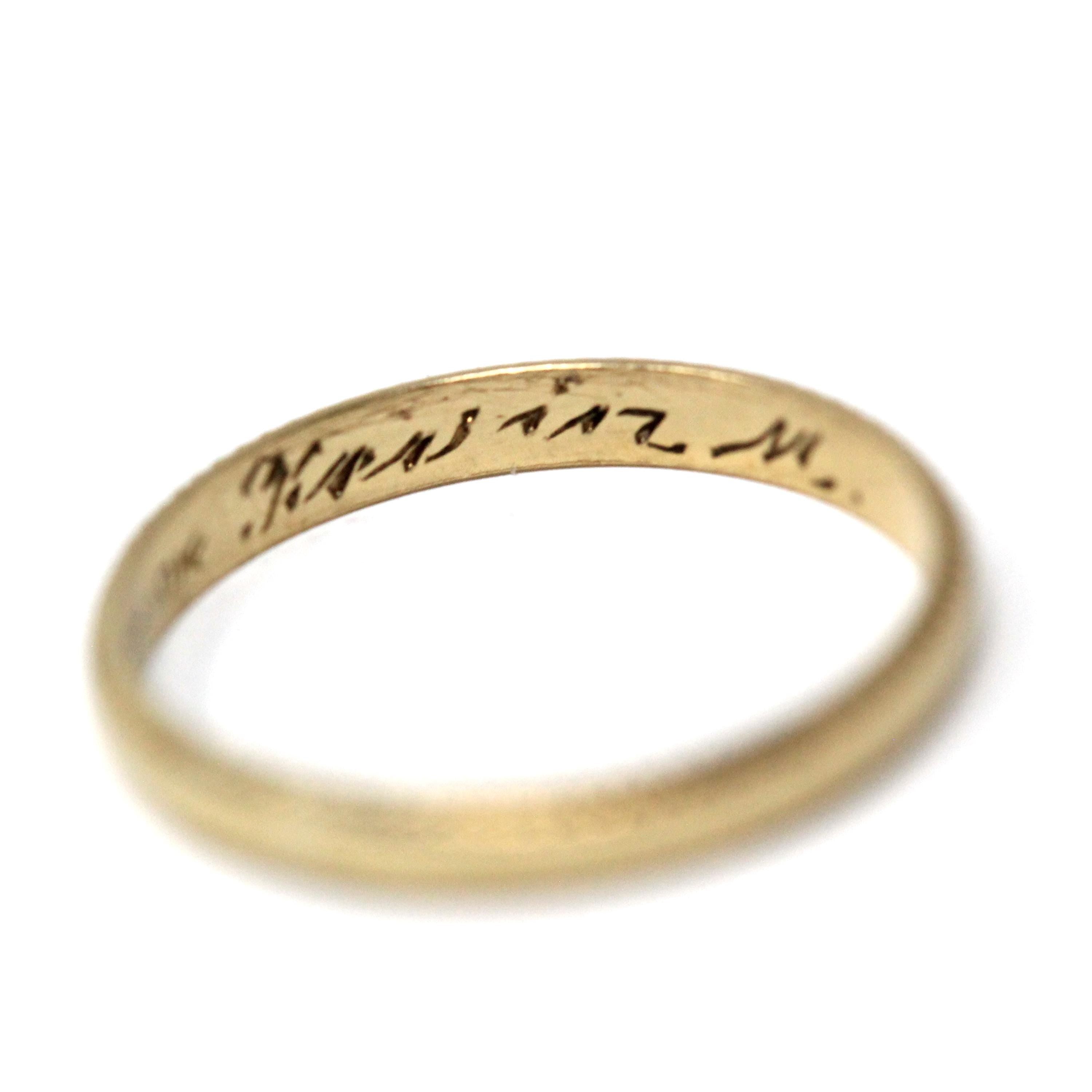 Antique Baby Band - Art Deco Era 10k Yellow Gold Milgrain Engraved Midi Pinky Ring - Circa 1930s Size 1 3/4 Infant Baby Fine OB Jewelry