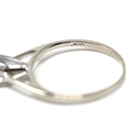 Diamond Solitaire Ring - Modern 14k White Gold Round Brilliant .37 CT Gem - Estate Size 4.75 Classic Dainty Cathedral Fine Bridal Jewelry