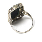 Vintage Bloodstone Ring - Art Deco 14k White Gold Dark Green Oxblood Red Gem - Circa 1930s Era Size 4 1/2 Heliotrope Fine Filigree Jewelry