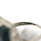 Vintage Bloodstone Ring - Art Deco 14k White Gold Dark Green Oxblood Red Gem - Circa 1930s Era Size 4 1/2 Heliotrope Fine Filigree Jewelry