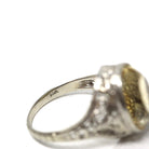 Natural Citrine Ring - Art Deco 14k White Gold Oval Faceted Gemstone - Vintage Circa 1930s Era Size 5 3/4 November Birthstone Fine Jewelry