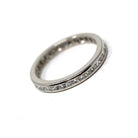 Diamond Eternity Band - Mid Century Era Platinum Channel Natural Gemstones Wedding Bridal Ring - Vintage Circa 1950s Size 6 Fine 50s Jewelry