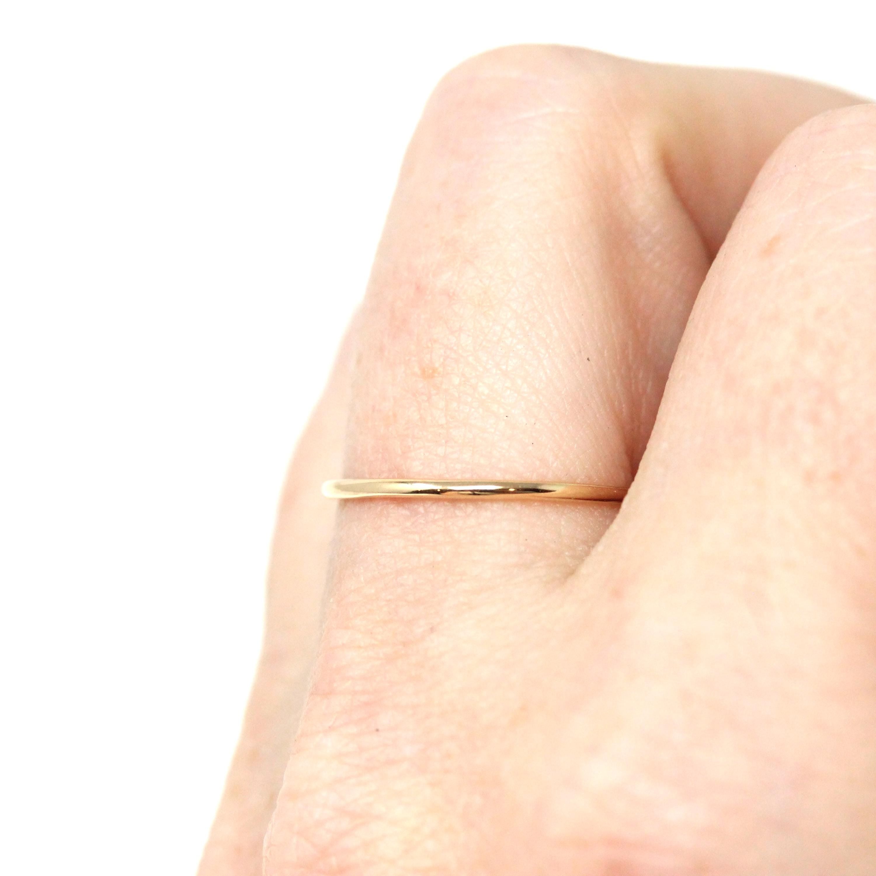 Upcycled Gold Band - Edwardian 14k Yellow Gold Stick Pin Conversion Ring - Vintage 1910s Size 6 1/4 Minimalist Unisex Dainty Fine Jewelry