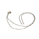 Vintage Chain Necklace - Art Deco 14k White Gold Decorative Paper Clip Link - Circa 1920s Era Spring Ring Clasp Dainty Accessory Jewelry