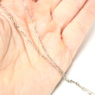 Vintage Chain Necklace - Art Deco 14k White Gold Decorative Paper Clip Link - Circa 1920s Era Spring Ring Clasp Dainty Accessory Jewelry