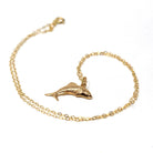 Modern Fish Necklace - Estate 18k Yellow Gold Fishing Pendant Charm - Estate Circa 2000s Jumping Sea Life Ocean Scales Pendant Fine Jewelry