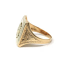 Vintage Signet Ring - 10k Yellow Gold United States Navy Anchor Crest - Circa 1940s Mid Century Size 10 Men's Military Fine Josten's Jewelry