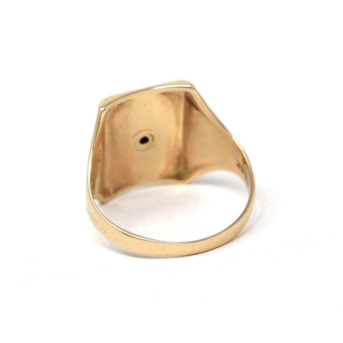 Vintage Signet Ring - 10k Yellow Gold United States Navy Anchor Crest - Circa 1940s Mid Century Size 10 Men's Military Fine Josten's Jewelry