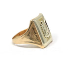 Vintage Signet Ring - 10k Yellow Gold United States Navy Anchor Crest - Circa 1940s Mid Century Size 10 Men's Military Fine Josten's Jewelry