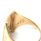Vintage Signet Ring - 10k Yellow Gold United States Navy Anchor Crest - Circa 1940s Mid Century Size 10 Men's Military Fine Josten's Jewelry