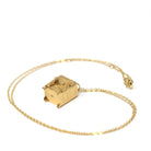 Vintage Money Safe Charm - Mid Century 14k Yellow Gold Pendant Vault Necklace - Vintage Circa 1950s Era Dollar Bill Locket Fine 50s Jewelry