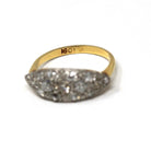 Art Deco Diamond Ring - Antique 18k Yellow & White Gold .83 CTW Cluster - Circa 1920s Era Size 7 East West Eye Fine Two Tone 20s Jewelry