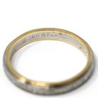 Vintage Two Tone Band - Retro 18k Yellow Gold & Platinum Engraved Floral Designs - Dated 1963 Size 5 1/2 Wedding Unisex Fine Bridal Jewelry
