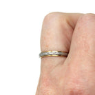 Vintage Two Tone Band - Retro 18k Yellow Gold & Platinum Engraved Floral Designs - Dated 1963 Size 5 1/2 Wedding Unisex Fine Bridal Jewelry