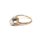 Edwardian Moonstone Ring - Vintage 10k Yellow Gold Natural Round Toi Et Moi Orb Gems - Antique Circa 1910s Era Size 5.5 Bypass Fine Jewelry