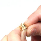 Vintage Birthday Cake Charm - Mid Century Era 14k Yellow Gold Candles Pendant Necklace - Circa 1950s Kinetic Interactive Celebration Jewelry