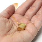 Swiss Chalet Charm - Mid Century 18k Yellow Gold Pendant Quirky Necklace - Vintage Circa 1940s Honeymooners Enamel Mountain Cabin Jewelry