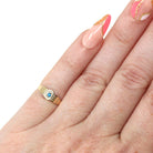 Antique Baby Ring - Art Deco 10k Yellow Gold Simulated Turquoise Blue Glass Midi Pinky Ring - Circa 1920s Size 1 3/4 Ostby & Barton Jewelry
