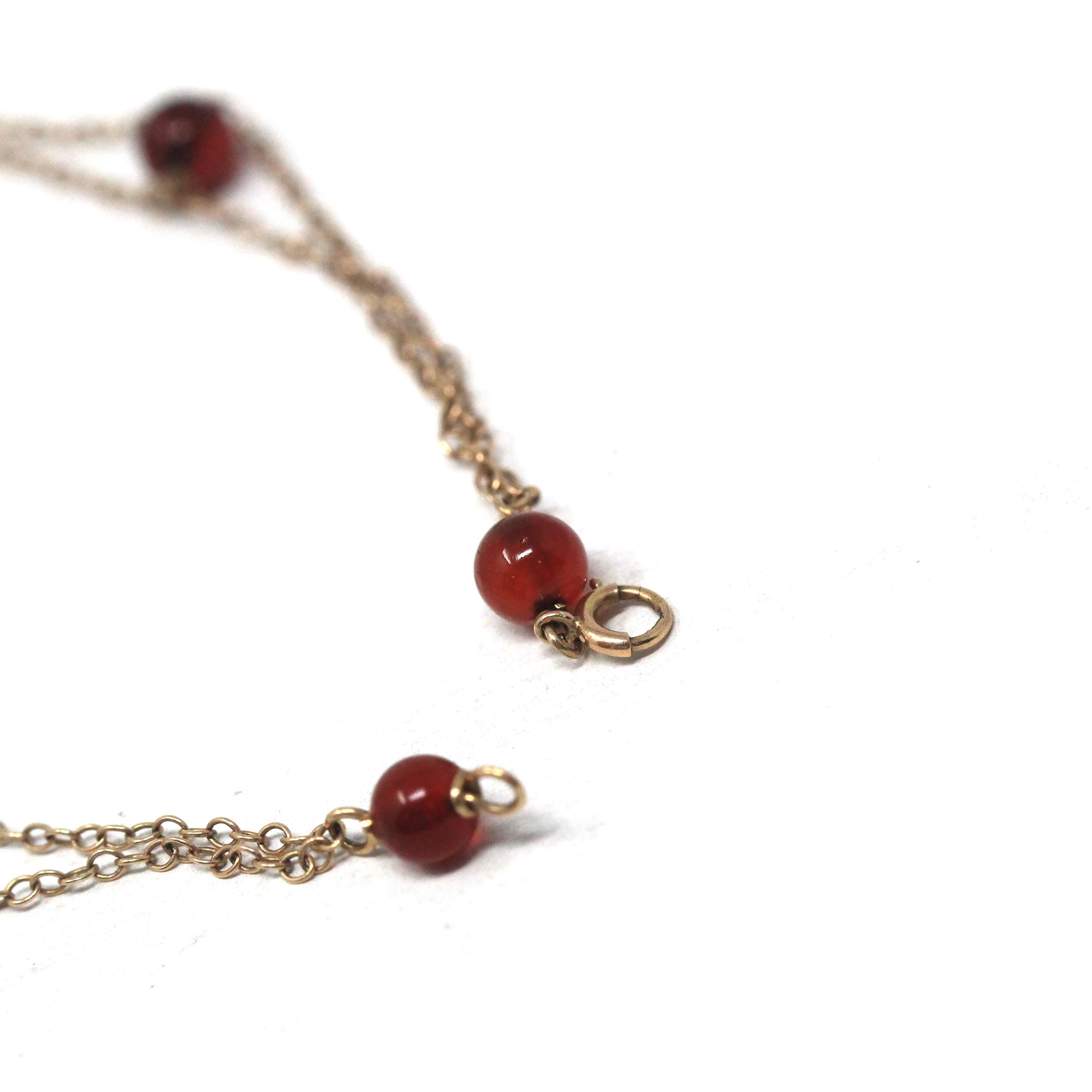 Vintage Cameo Bracelet - Mid Century 10k Yellow Gold Carved Shell Portrait & Red Carnelian Accents - Circa 1940s Era Fine Statement Jewelry