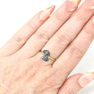 Antique Rooster Ring - Edwardian 18k Yellow Gold Stick Pin Conversion .05 CTW - Vintage Circa 1910s Era Size 6 Fowl Head Animal Fine Jewelry