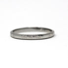 Art Deco Wedding Band - Vintage 18k White Gold Orange Blossom Eternity Ring - Circa 1930s Era Size 6 Floral Bridal Fine Stacking Jewelry