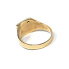 Diamond "R" Signet Ring - Mid Century 14k Yellow Gold Engraved Letter Initial .01 CT Accent - Vintage Circa 1950s Era Size 4.25 Fine Jewelry