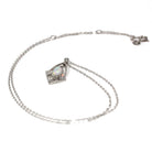 Art Deco Charm - Vintage 14k White Gold Natural Opal Diamond Pendant Necklace - Circa 1930s Era Stick Pin Conversion Fine Statement Jewelry