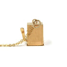 Vintage Slot Machine Charm - Retro 14k Yellow Gold Moveable 3-D Pendant Necklace - Circa 1960s Fruit Gambling Figural Betting Fine Jewelry