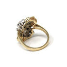 Sapphire & Diamond Ring - Estate 14k Yellow Gold Cluster Natural Gemstones - Modern Circa 1980s Era Size 6 3/4 Anniversary Fine 80s Jewelry