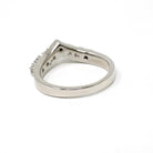 Diamond Chevron Band - Modern 14k White Gold V Point Stacking Wedding Ring - Estate Circa 2000's Era Size 5 1/4 Bridal Pairing Fine Jewelry