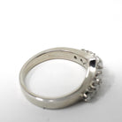 Diamond Chevron Band - Modern 14k White Gold V Point Stacking Wedding Ring - Estate Circa 2000's Era Size 5 1/4 Bridal Pairing Fine Jewelry