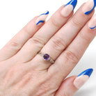 Vintage Amethyst Ring - Art Deco 10k White Gold Round Solitaire Gemstone Filigree - Circa 1930s Era Size 5 3/4 February Fine 30s Jewelry