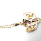 Antique Lavalier Necklace - Edwardian 10k Yellow Gold Simulated Amethyst Seed Pearl Pendant - Circa 1910s Purple Glass Dainty Fine Jewelry