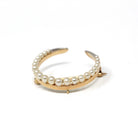 Antique Moon Brooch - Edwardian 14k Yellow Gold Natural Seed Pearl Gemstones - Vintage Circa 1910s Crescent Celestial Pin Fine Jewelry