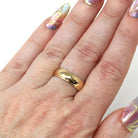 Vintage Wedding Band - Retro 14k Yellow Gold 5.5 MM Plain Comfort Fit Ring - Circa 1960s Era Size 6 Unisex Traub Fine Bridal Jewelry