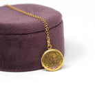 Vintage "Sue" Locket - Mid Century Era 10k Yellow Rose Gold Round Floral Pendant Charm Necklace - Dated 1949 Engraved Keepsake Fine Jewelry