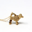 Vintage Poodle Charm - Retro Era 14k Yellow Gold Dog Breed Articulated Moving Pendant Necklace - Vintage Circa 1960s Animal Fine 60s Jewelry