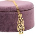 Modern Owl Necklace - Estate 14k Yellow Gold Figural Hoot Pendant Charm - Circa 2000s Feathered Open Metal Dainty Animal Bird Fine Jewelry