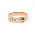 Modern Buckle Ring - Estate 10k Yellow Gold Symbolic Belt Design Unisex Band - Circa 2000s Era Size 9 Love Friendship Loyalty Fine Jewelry