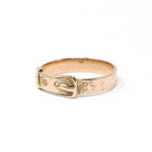 Modern Buckle Ring - Estate 10k Yellow Gold Symbolic Belt Design Unisex Band - Circa 2000s Era Size 9 Love Friendship Loyalty Fine Jewelry